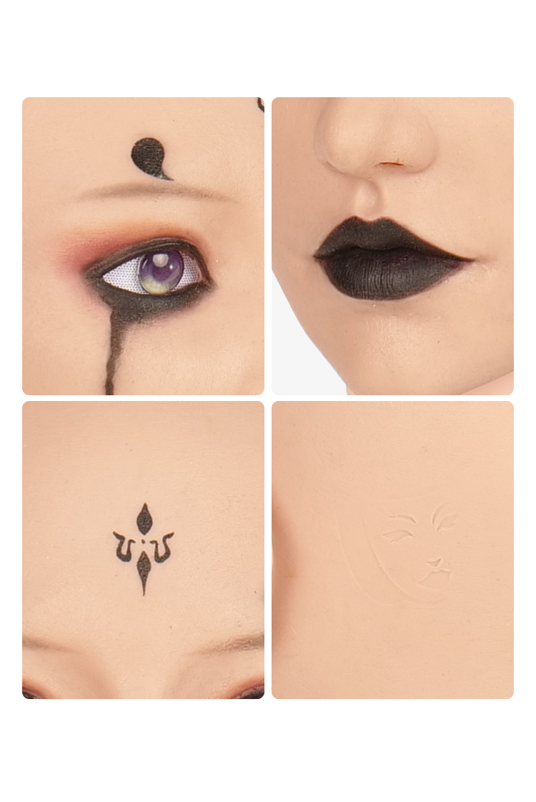 SecondFace MoliFX "Acedia The Sloth" Spider Spirit 4th Sister makeup with black and intricate details, part of Inthemask by Moli's collection.
