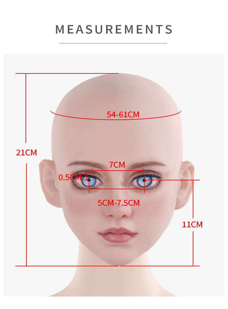 Inthemask by Moli's M3GAN style doll mask from SecondFace, featuring detailed facial features and realistic design.