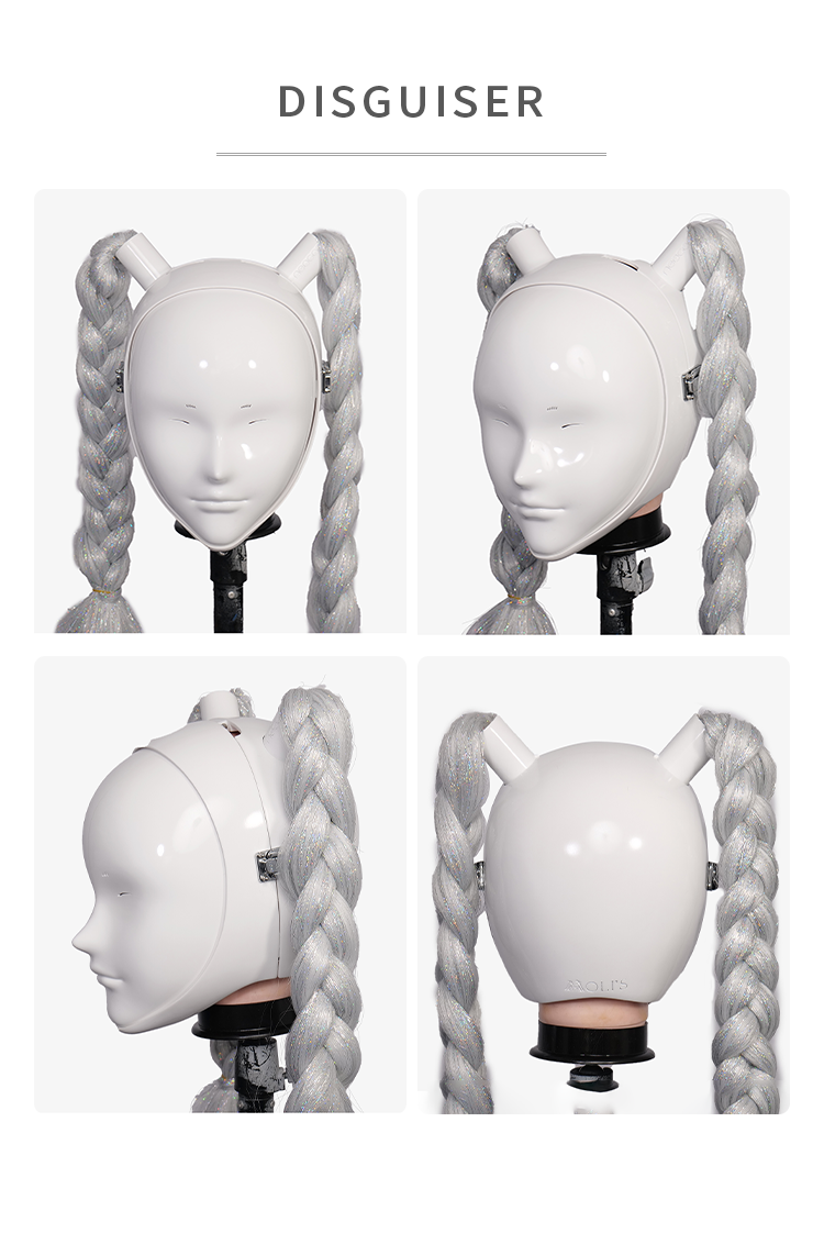 NEOGAN | "Sacred Disguiser" The White Mask with Detachable Ponytails & Locks