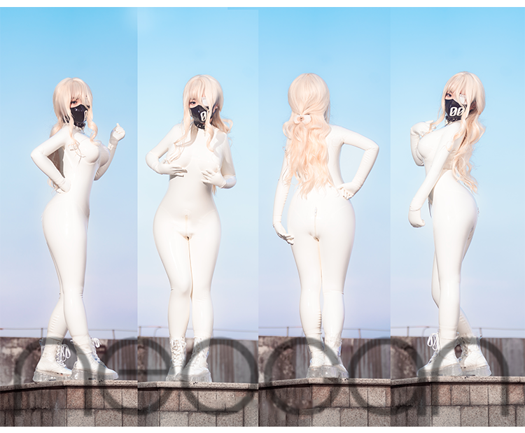 NEOGAN NW10 | Pure White 100% Custom Fashion Latex Catsuit - InTheMask by Moli's