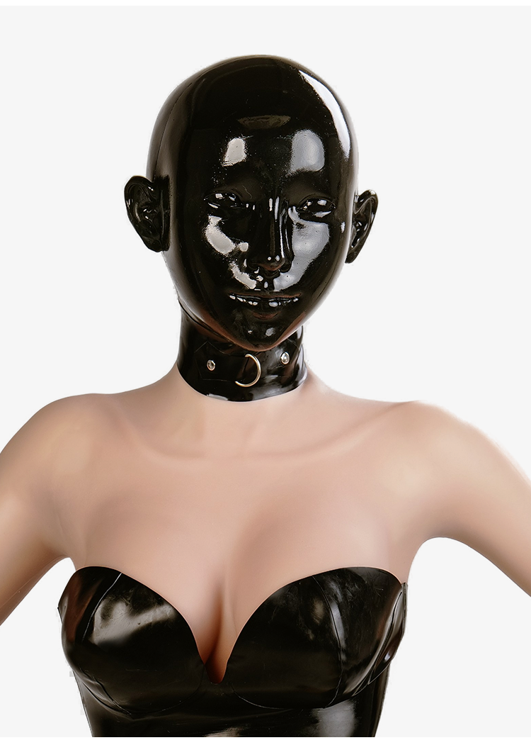 Black silicone face mask from NEOGAN x SecondFace, called Obsidian, by InTheMask featuring realistic facial details.