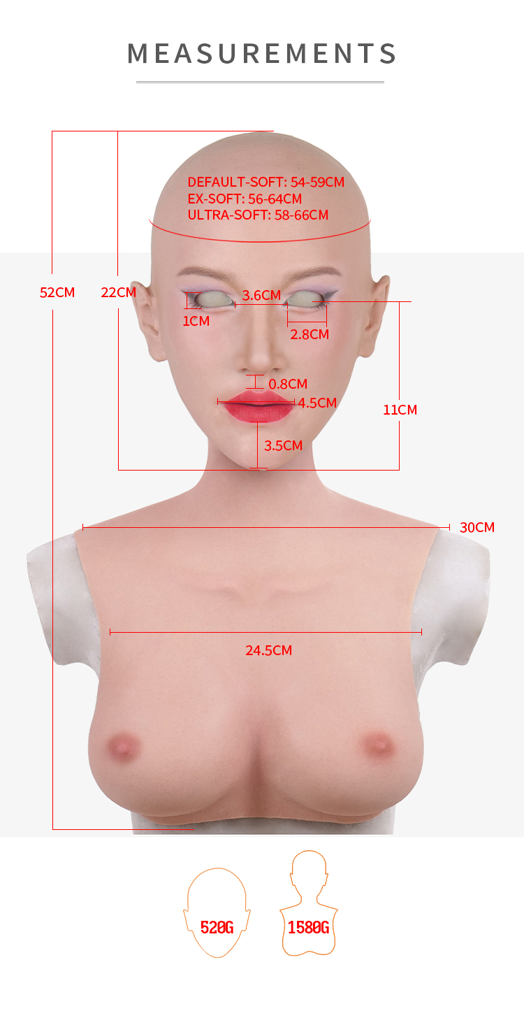 MoliFX | “Linglong” LL06 Makeup | The Oriental Beauty Female Mask with Breasts C Cup - InTheMask by Moli's