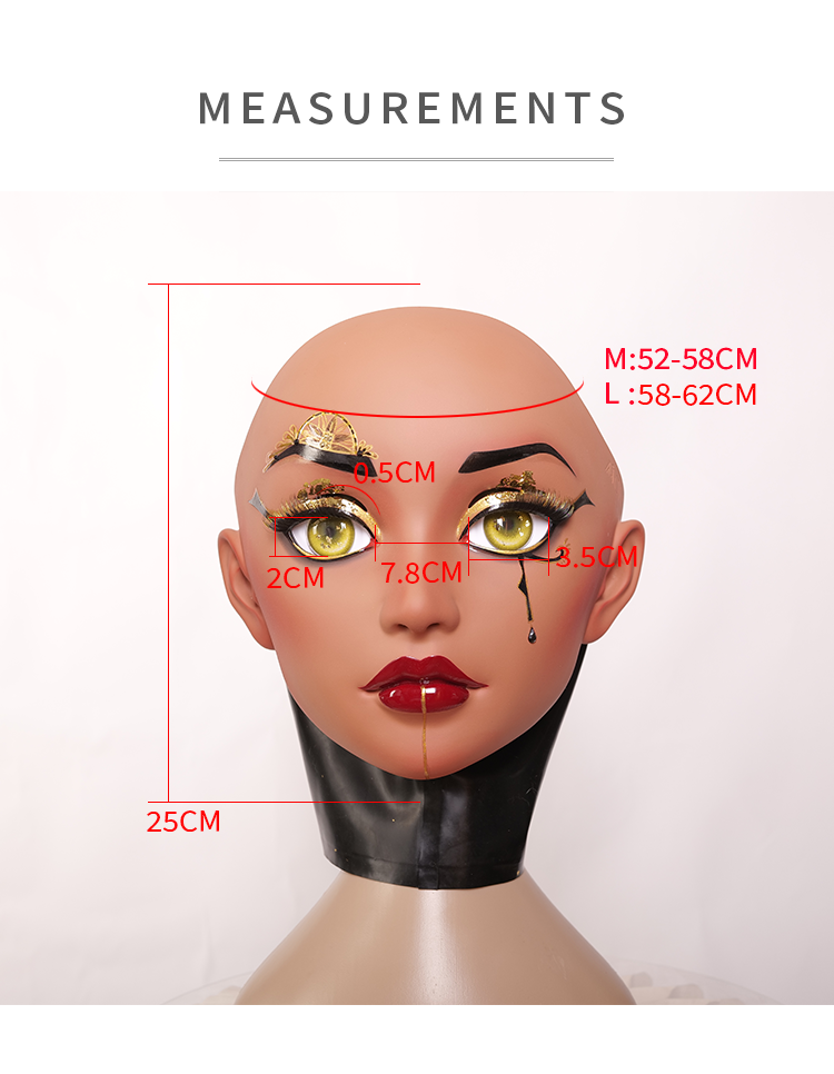 NEOGAN | ”Kleopatra“ of "Parker" The Female Doll Mask with Gag and Latex Hood D04SA