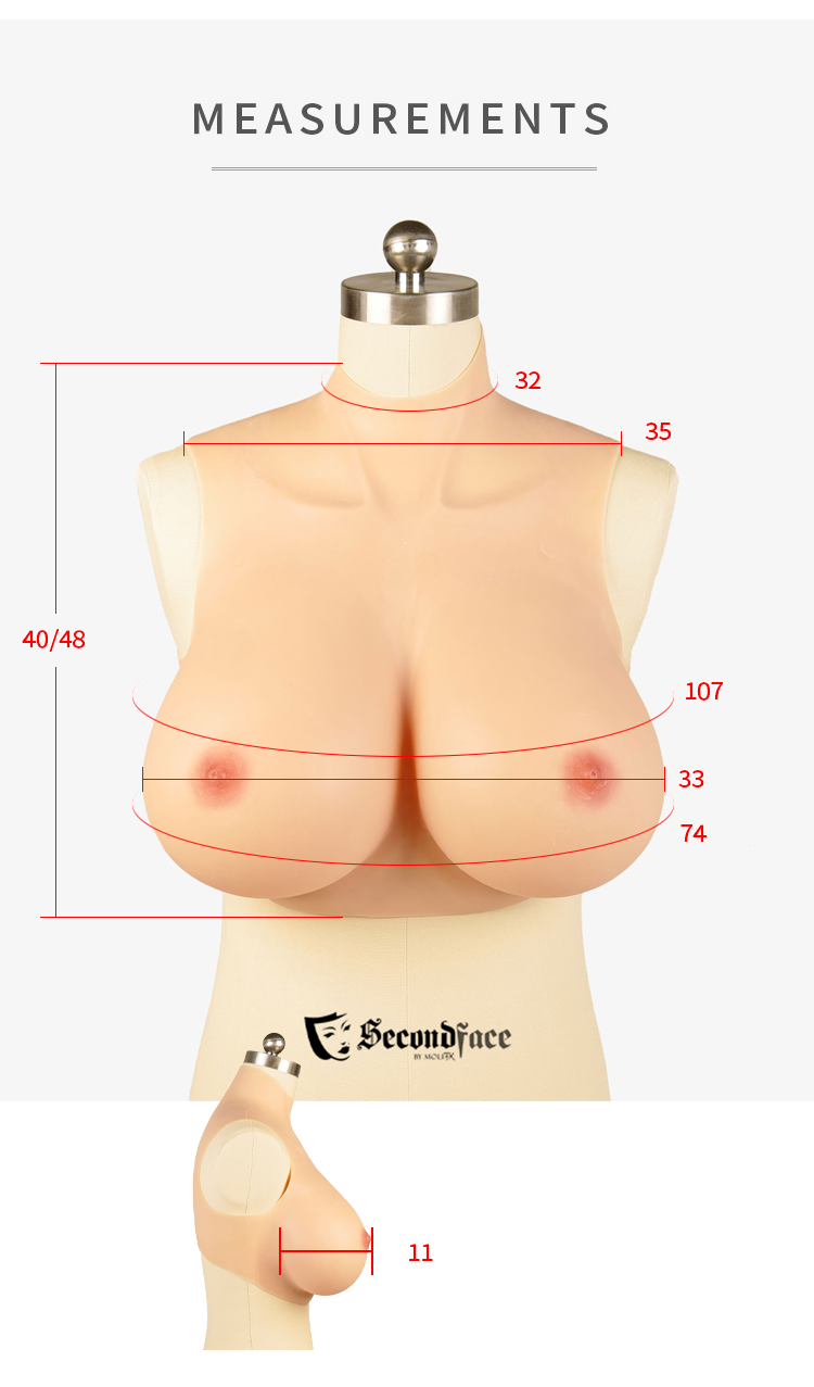 SecondFace | Luxuria's Boobs L Cup Silicone Breastplate - InTheMask by Moli's