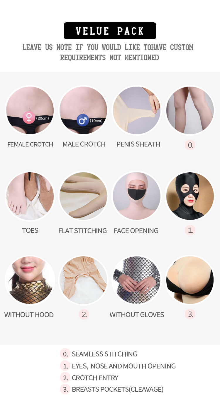 LULU2 premium Hadatai skin tone for Kigurumi by Inthemask Moli's, shown in natural beige fabric with smooth texture.