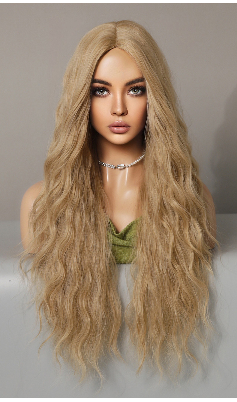 Long curly wool perm wig with middle part by InTheMask by MOLIS, featuring voluminous, natural-looking hair.
