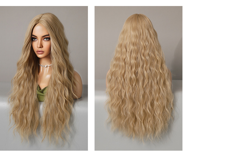 Long curly wool perm wig with middle part by InTheMask by MOLIS, showcasing textured, voluminous curls styled in a natural look.