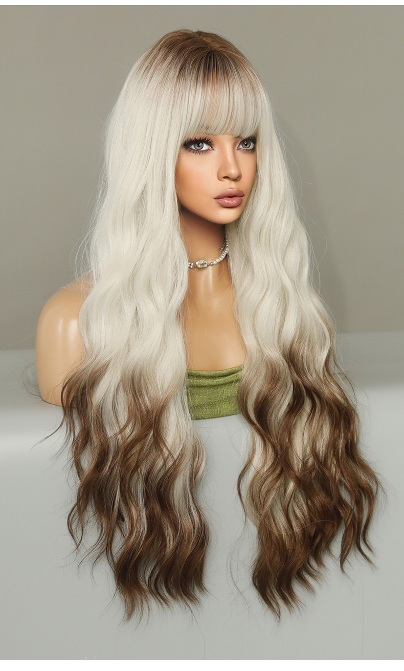 Long curly wool perm wig with middle part by InTheMask by MOLIS, showcasing soft, voluminous curly hair style.