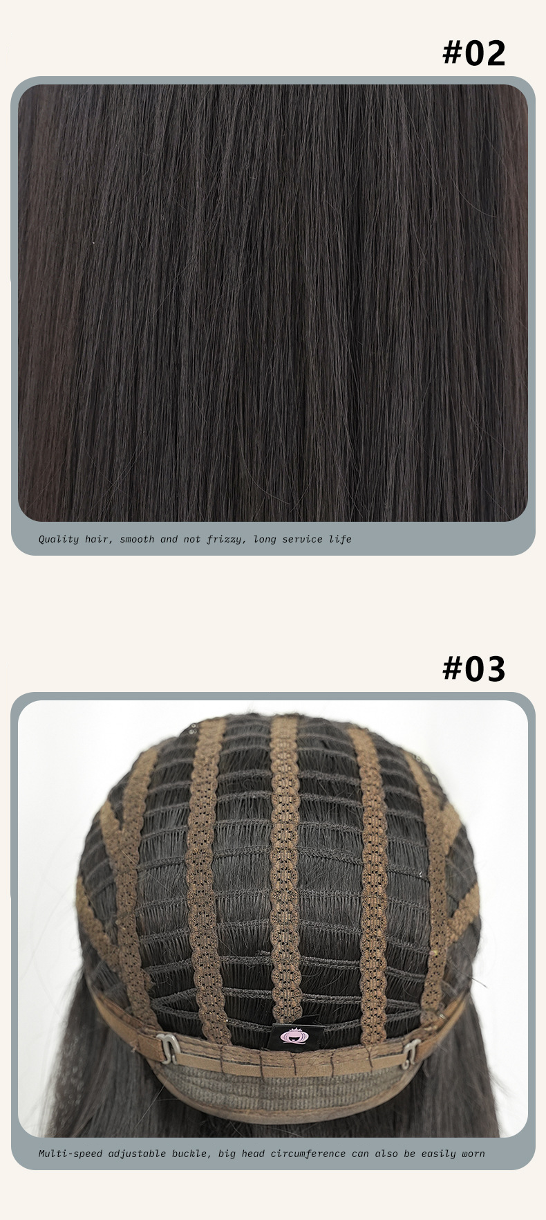 Long straight black wig with full black tea color, 73cm, by InTheMask by MOLIS, styled with smooth, shiny hair.