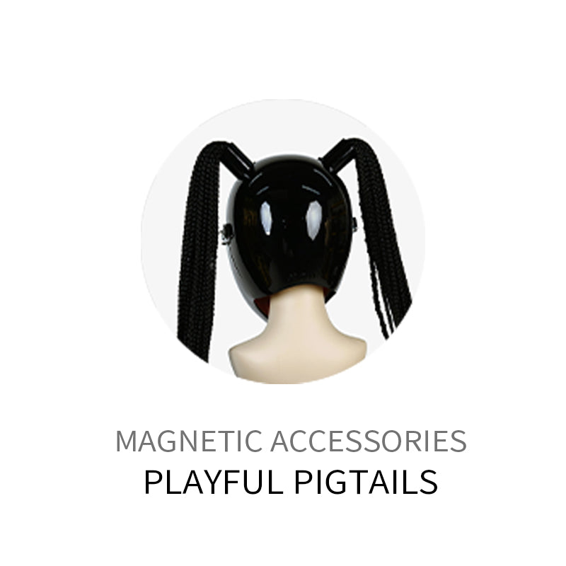 NEOGAN Disguiser replacement face, ponytail, and oral accessories from InTheMask by MOLIS, shown in detailed close-up.