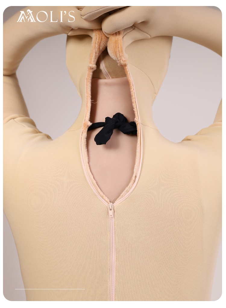 InTheMask MOLIS Ultra Thick Series Ultra+12800D Zentai suit in black, showcasing a close-up of the textured, ultra-thick fabric.