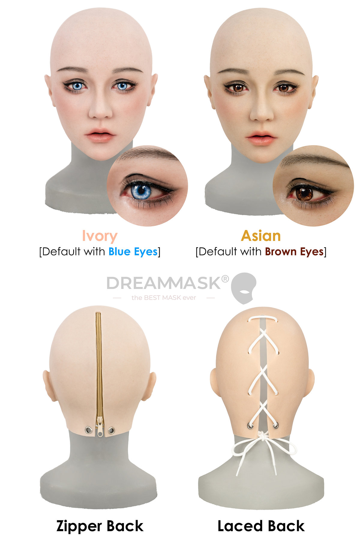 InTheMask by MOLIS M33 Elsa silicone doll mask, normal version, realistic detailed face covering for cosplay or costume use
