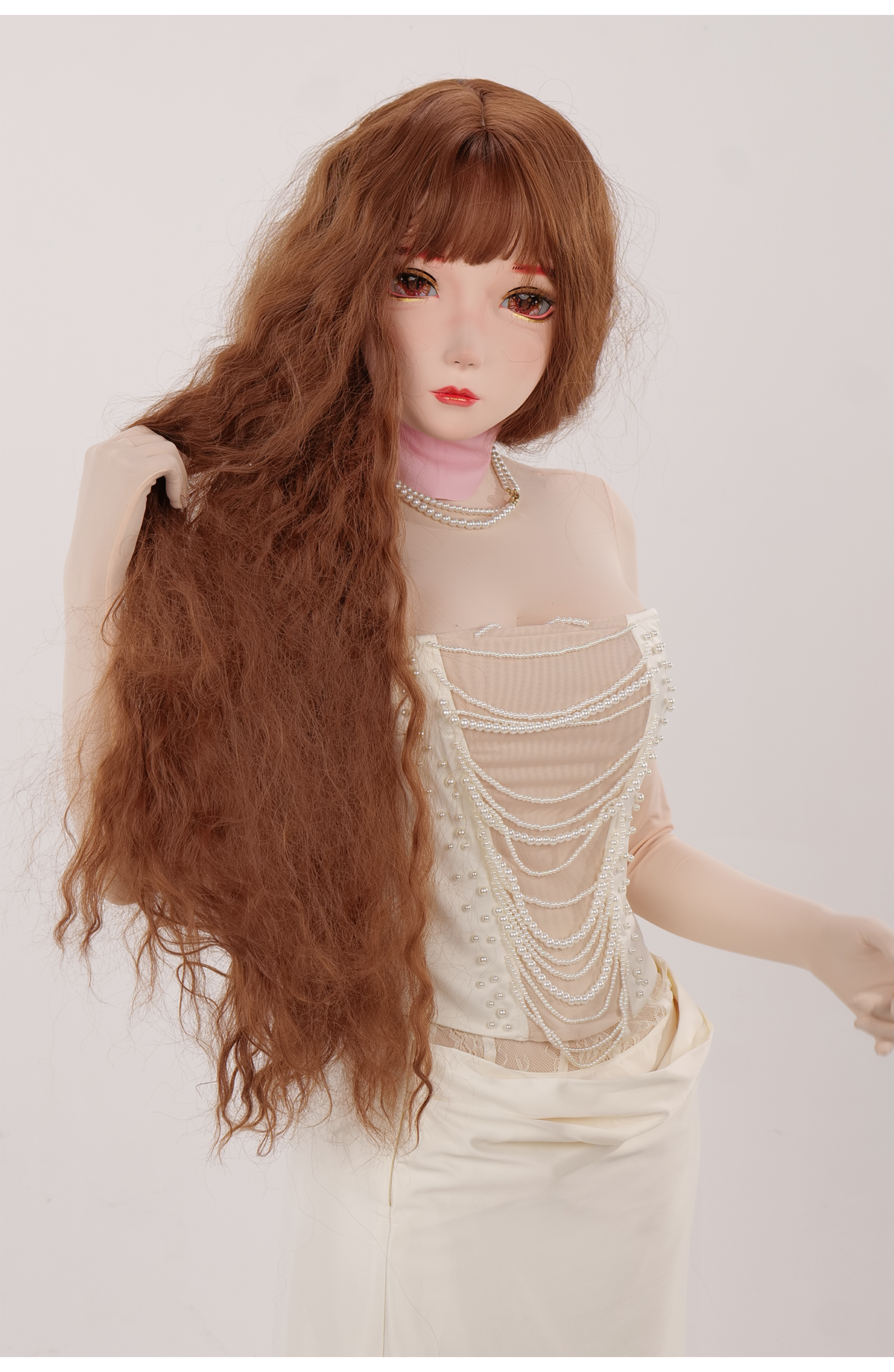 NEOGAN | "Tangerine" The Female Doll Mask with Gag and Latex Hood D07 - InTheMask by Moli's