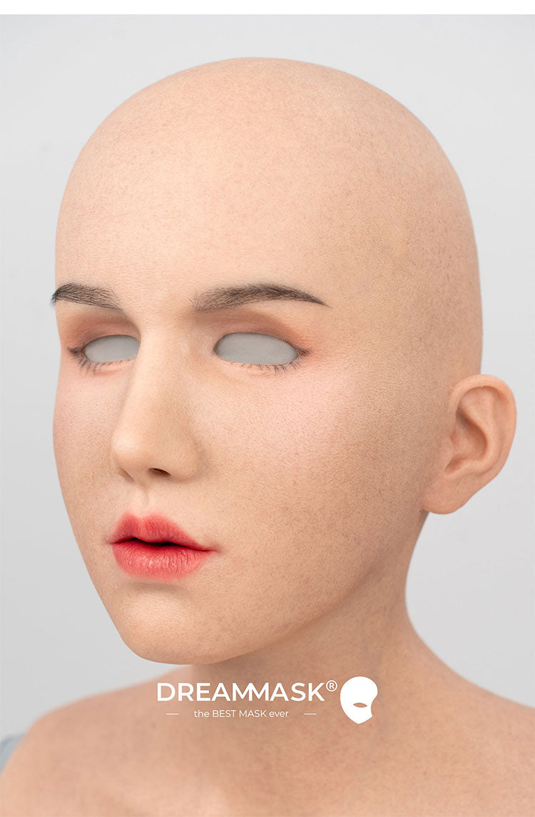 InTheMask MOLIS M30SR Vanilla Real Mask Premium Version, close-up of the beige facial mask with smooth texture.