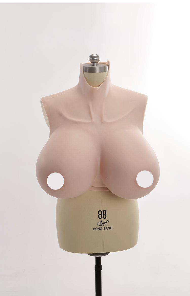 Silicone breastplate from InTheMask by MOLIS, "X CUP" Zero Touch Huge Tits for breast expansion, shown in a close-up image.