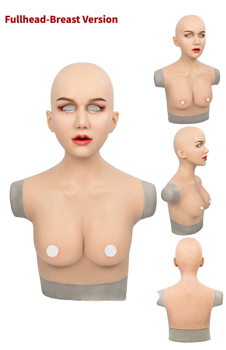 Realistic vanilla silicone mask from InTheMask by MOLIS, showing detailed facial features in the Normal Version.
