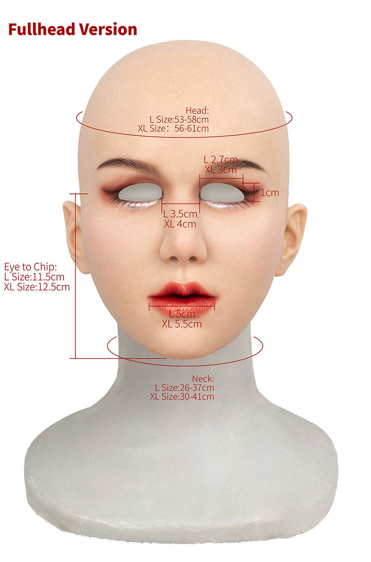 Realistic vanilla silicone mask from InTheMask by MOLIS, featuring detailed facial features and smooth skin texture.