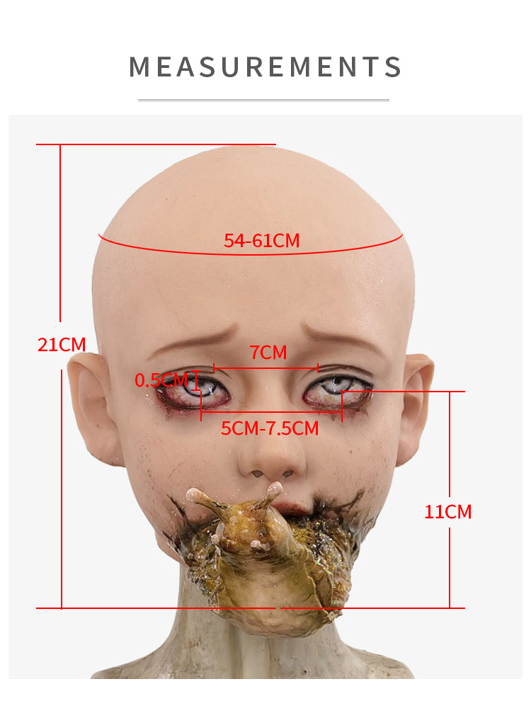 Snail Girl Halloween limited edition Nun mask by InTheMask MOLIS, featuring detailed horror-inspired design and realistic textures.