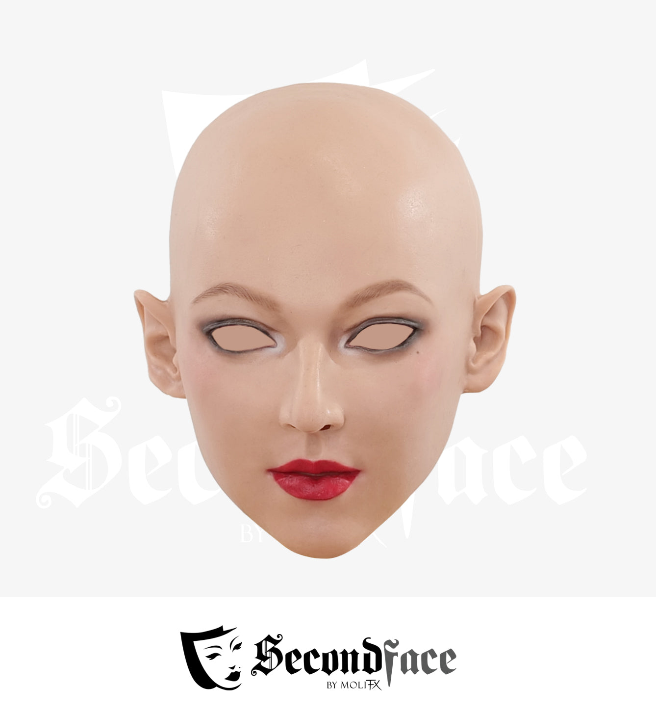 Silicone female mask in midnight "Invidia" style by InTheMask by MOLIS, featuring realistic facial details and smooth black finish.