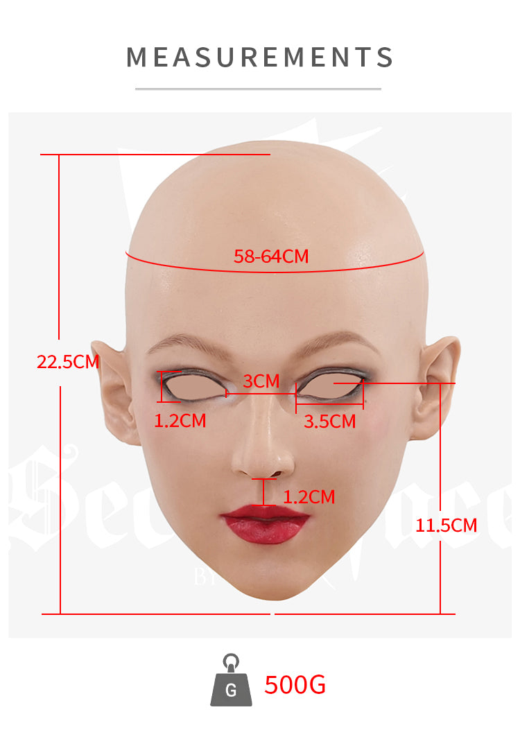 InTheMask Midnight Invidia silicone female mask by SecondFace, featuring realistic facial details and a sleek midnight finish.