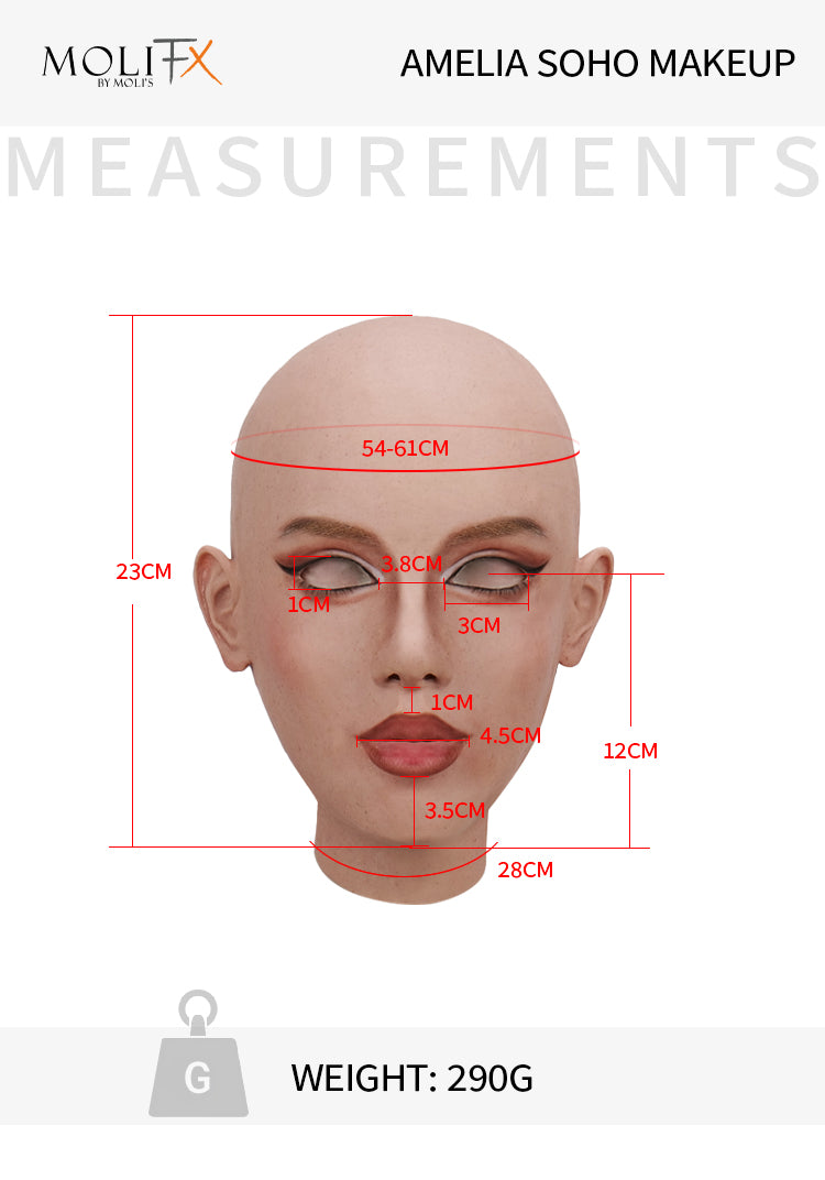 Amelia "Soho Makeup" SFX-Level Silicone Female Mask by MoliFX - InTheMask by Moli's