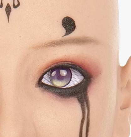 SecondFace MoliFX Acedia The Sloth Spider Spirit 4th Sister makeup in black, featuring detailed face paint and costume elements.