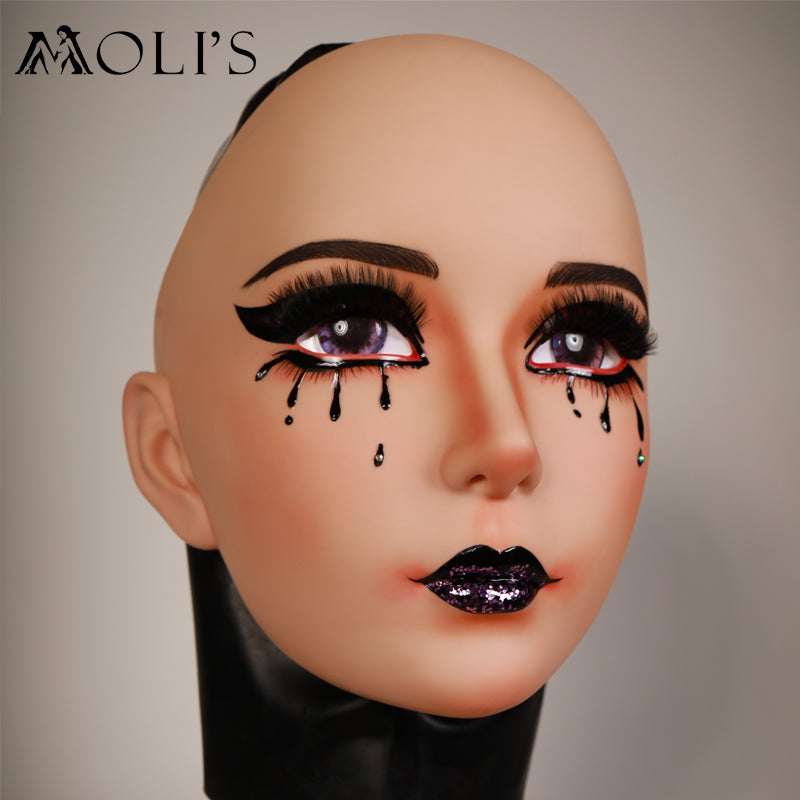 "Delilah" the Furgie - Female Doll Mask Gothic Makeup D01SD