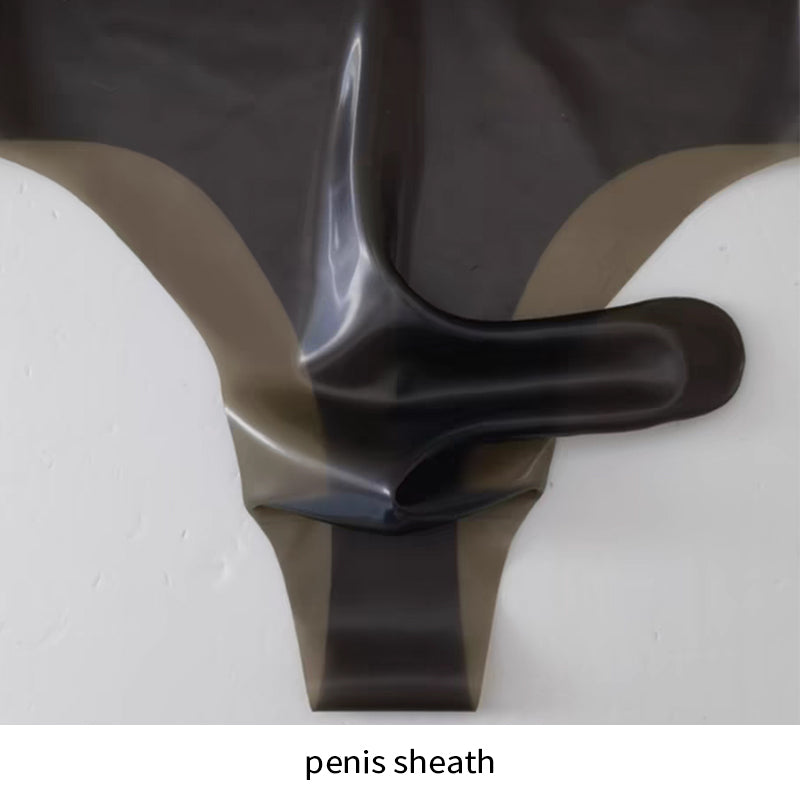 Value pack of NEOGAN Latex Series suits by InTheMask by MOLIS, featuring multiple black latex suits displayed on hangers.