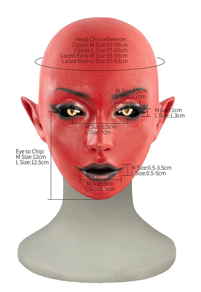 InTheMask by MOLIS DM03R Purgatori and bodysuit set featuring detailed red and black costume with horns and gothic design elements.