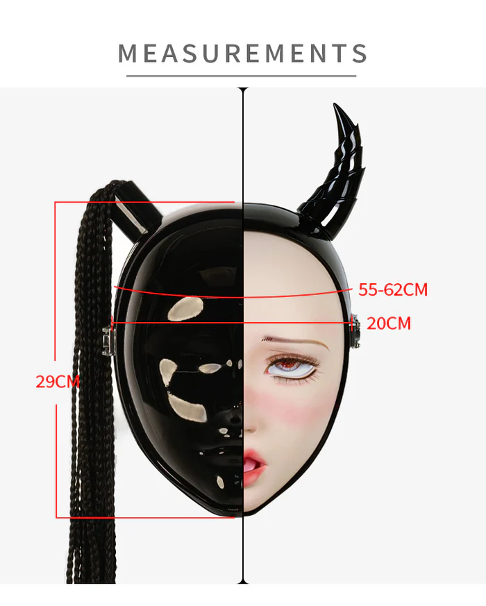 【Flash Sales 25% OFF】NEOGAN "Disguiser" The Black Mask with 2 Ponytails & Padlocks - InTheMask by Moli's