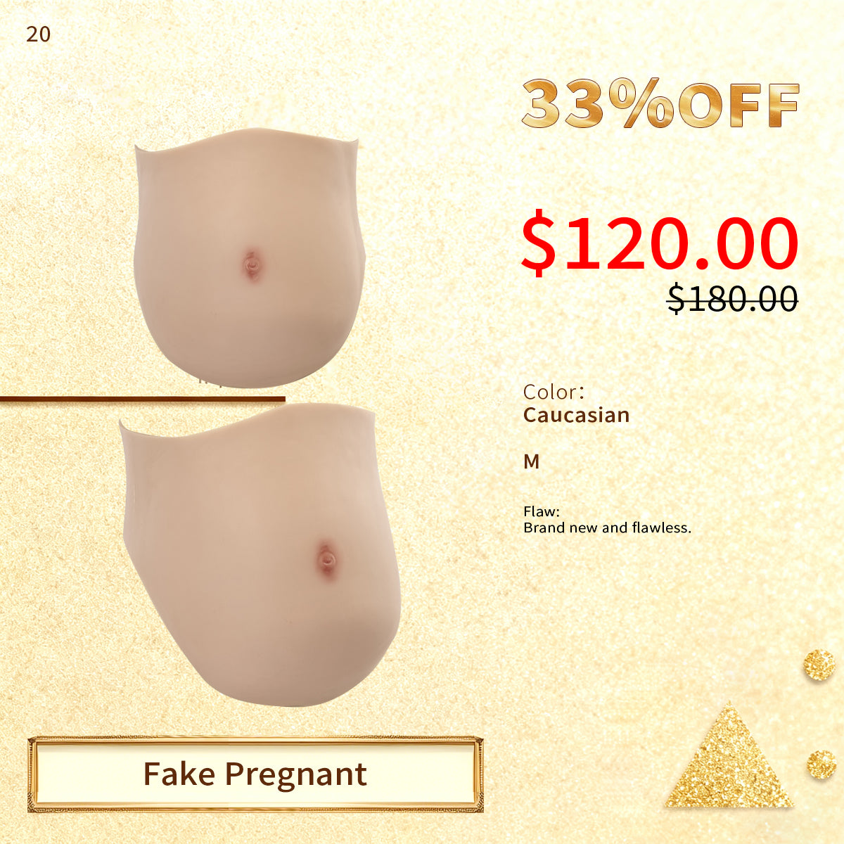 【Flash Sale 33% OFF】Zero Touch丨Silicone Fake Pregnant Belly 3 Months - InTheMask by Moli's