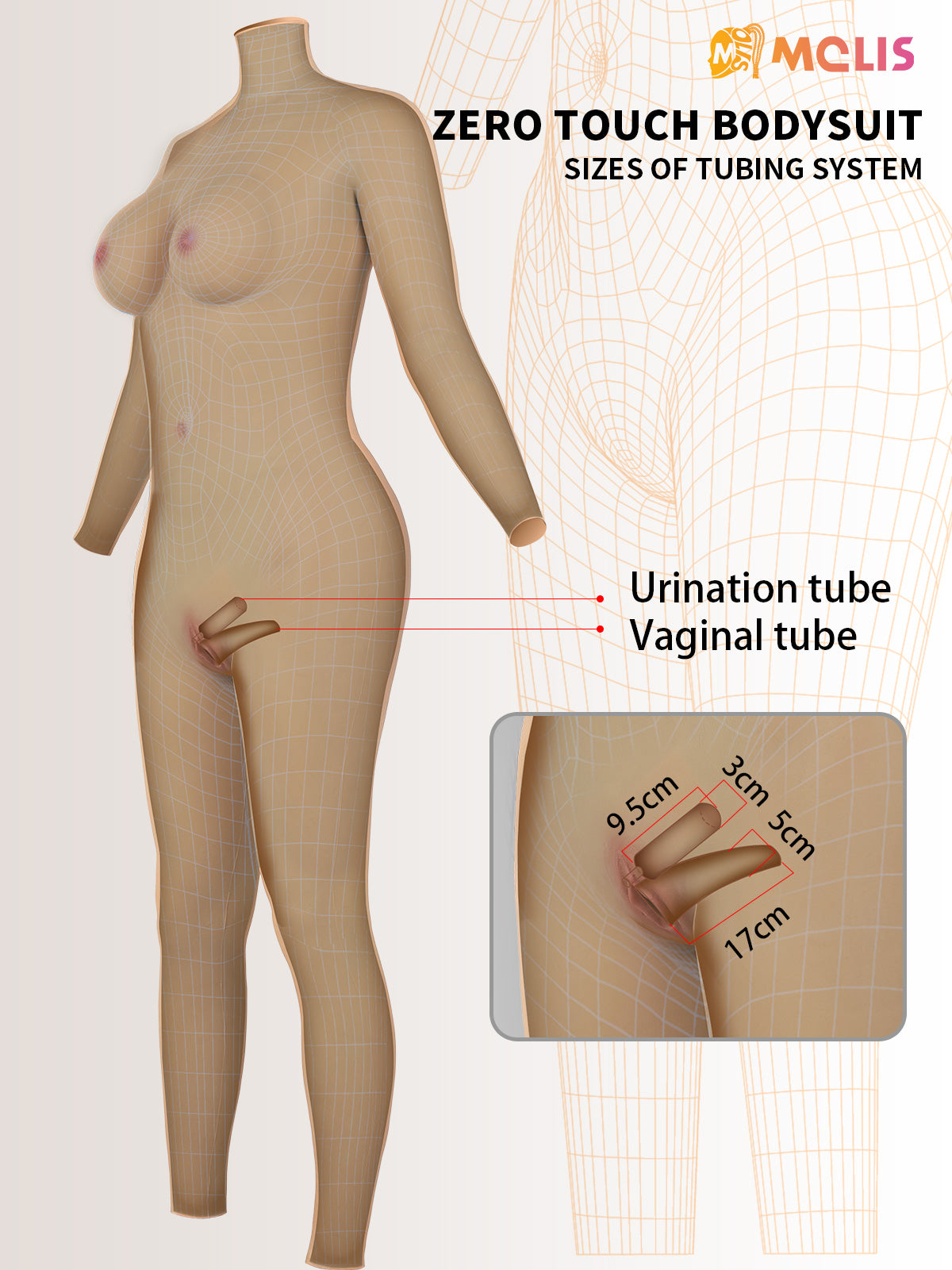 Zero Touch | Female Size Silicone Female Bodysuit with Arms(D Cup Breasts)