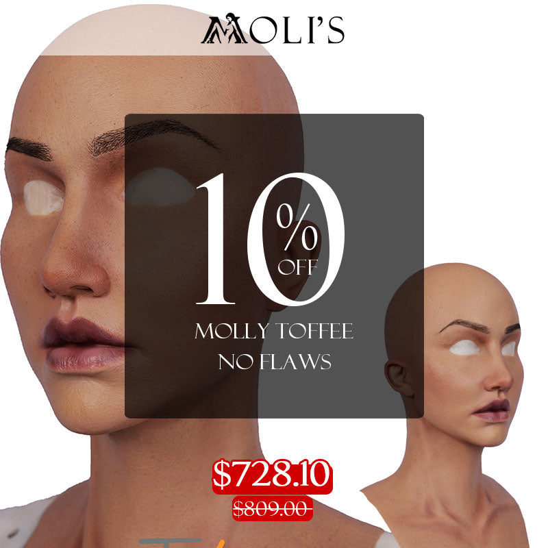 【Flash Sales 10% OFF】MoliFX Molly Toffee Complexion Silicone Female Mask SFX Class X01