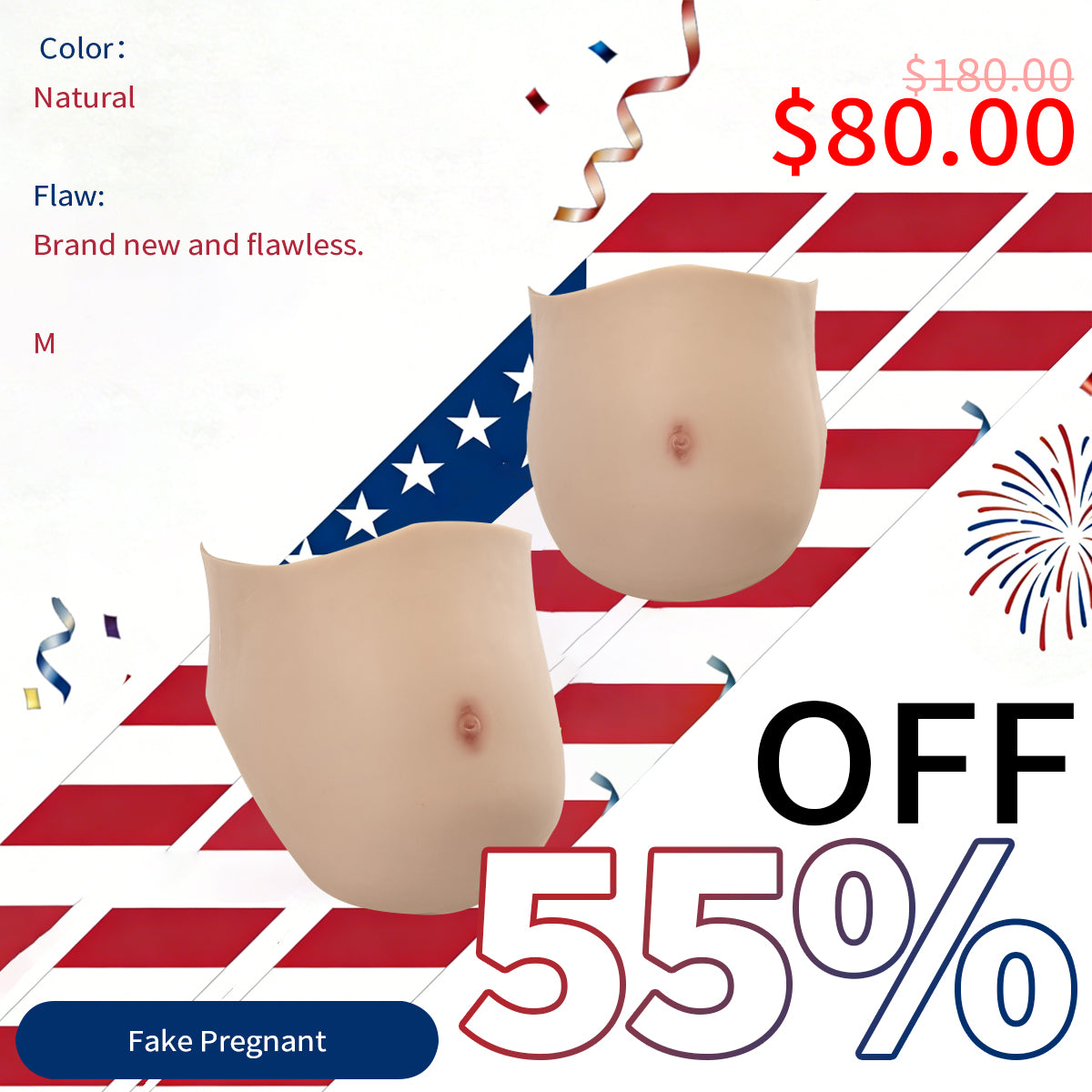 【Flash Sale 55% OFF】Zero Touch丨Silicone Fake Pregnant Belly 3 Months