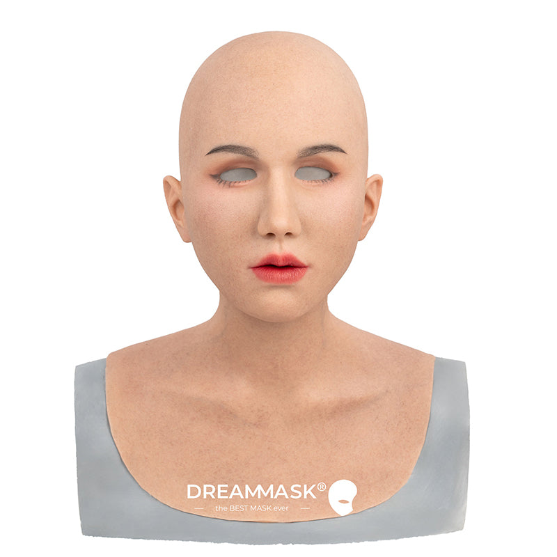 InTheMask by MOLIS M30SR Vanilla Real Mask Premium version, close-up of the beige facial mask with textured surface.