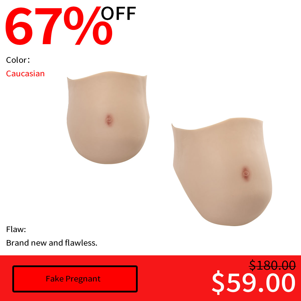 【Flash Sale 55% OFF】Zero Touch丨Silicone Fake Pregnant Belly 3 Months