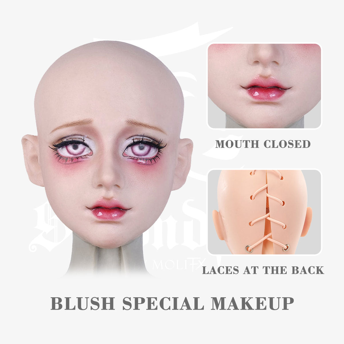 SecondFace The Nun silicone mask by Inthemask Moli's, featuring detailed makeup and realistic facial features for special effects.