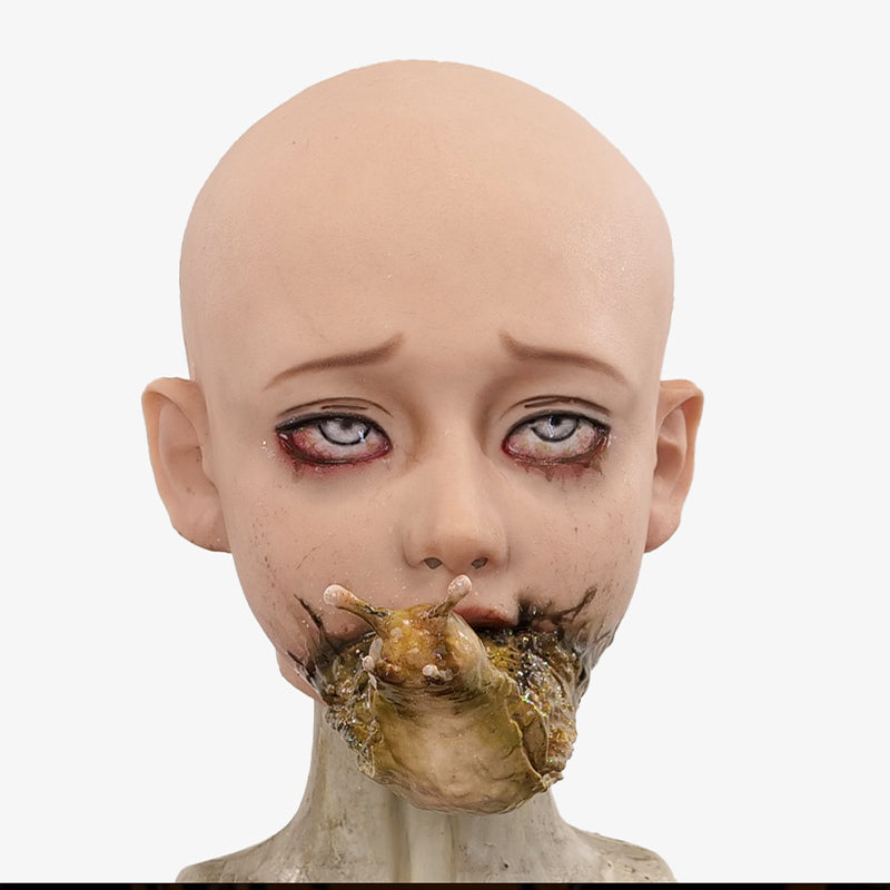 InTheMask by MOLIS Snail Girl Halloween limited edition Nun mask with detailed face and snail shell design, front view.