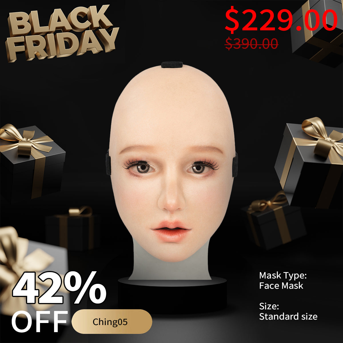【Flash Sale 21% OFF】Ching05 Normal Version Silicone Doll Mask