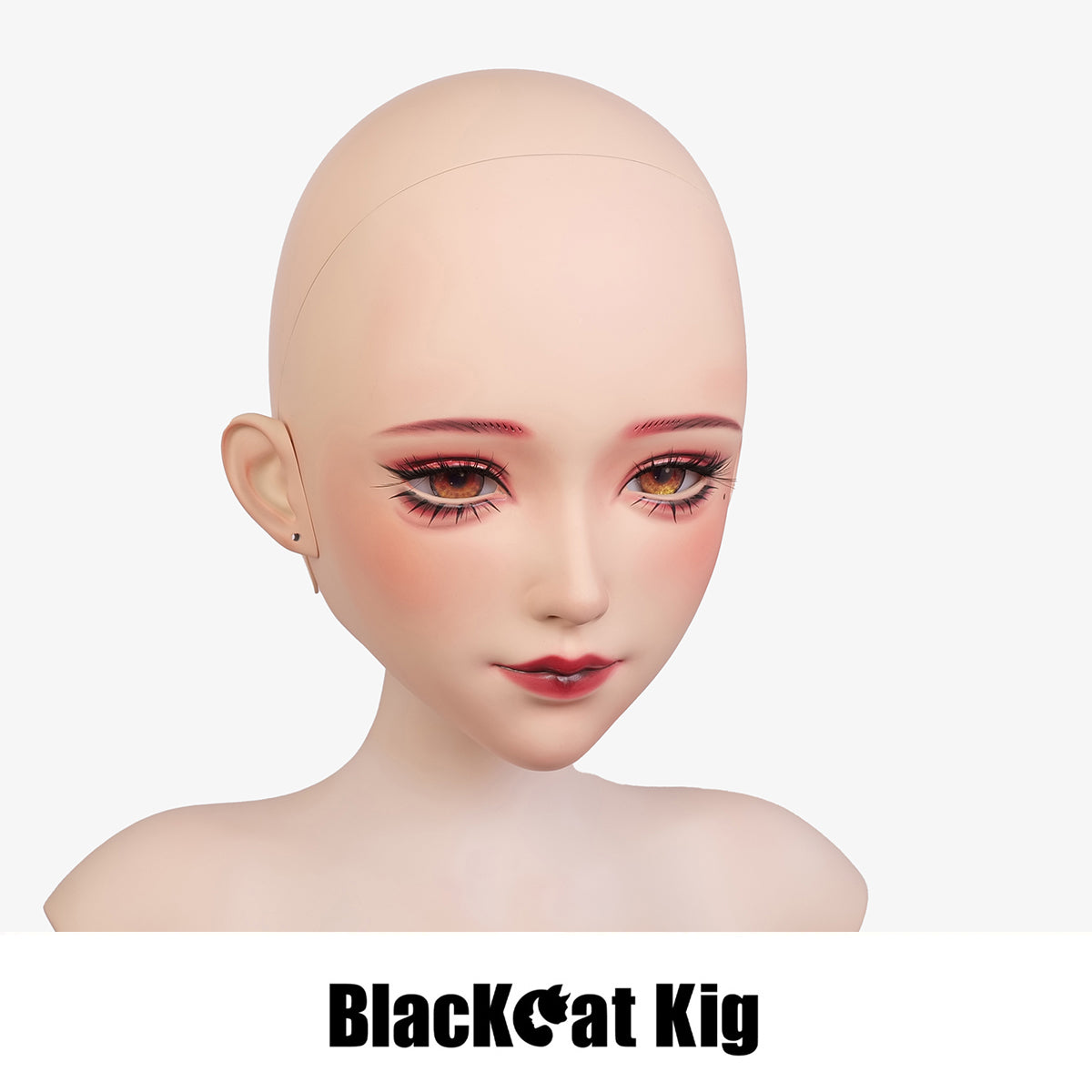 Muse The Ear Locks Doll Mask by BlacKCat, featuring intricate black and white design, with detailed eye and ear lock features.