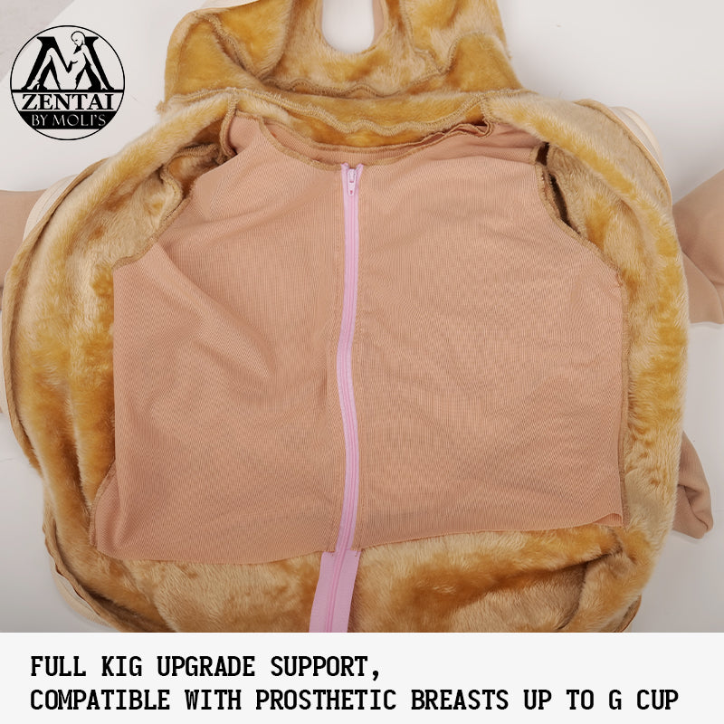 InTheMask by MOLIS ultra thick 2nd gen 12800D seam-reduced Zentai suit for Kigurumi, showing the textured, heavy-duty fabric.