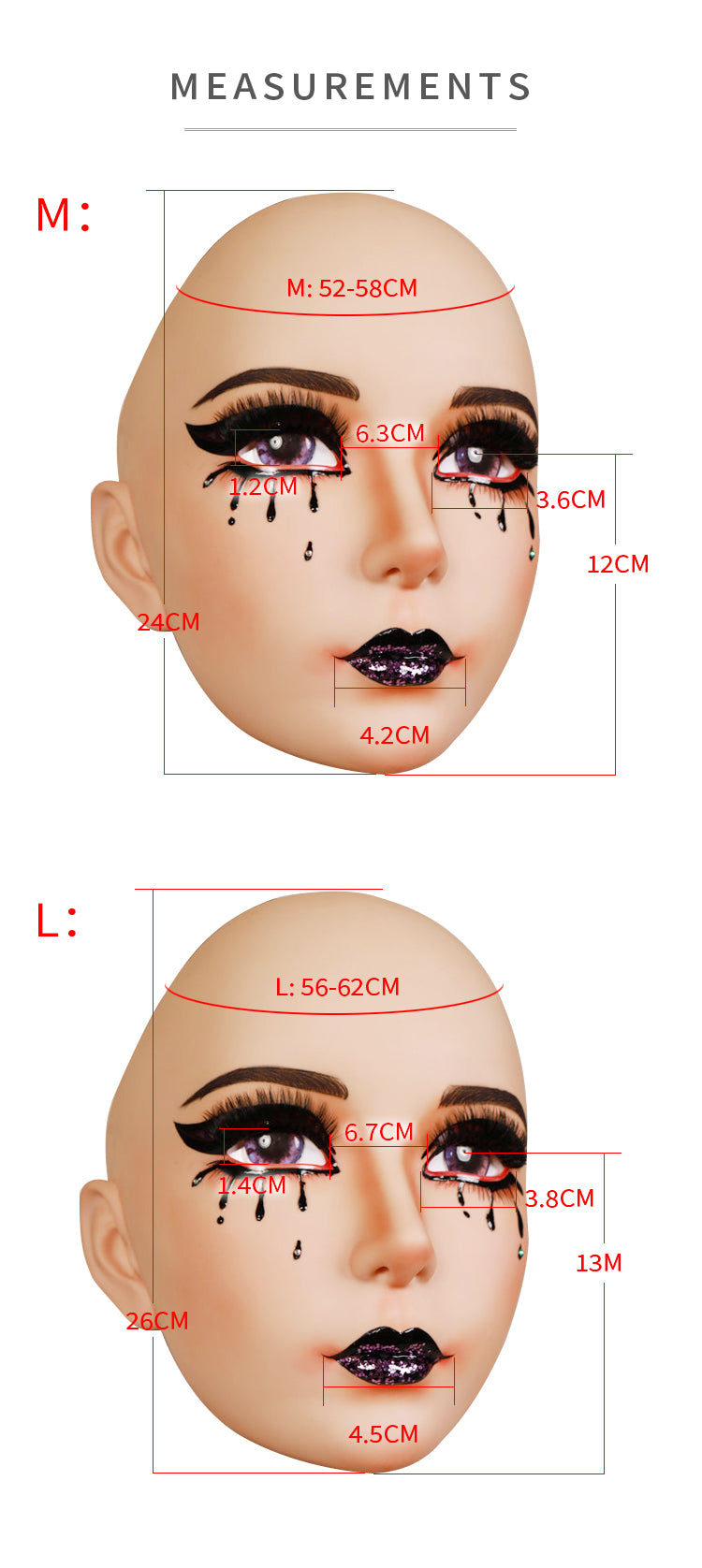 Delilah Furgie Mask | Gothic Styled Doll Face for Cosplay
