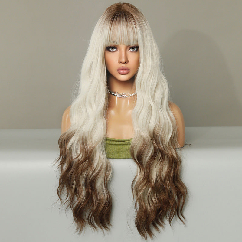 Long curly wool perm wig with middle part by InTheMask by MOLIS, showcasing thick, voluminous curls and natural hair texture.
