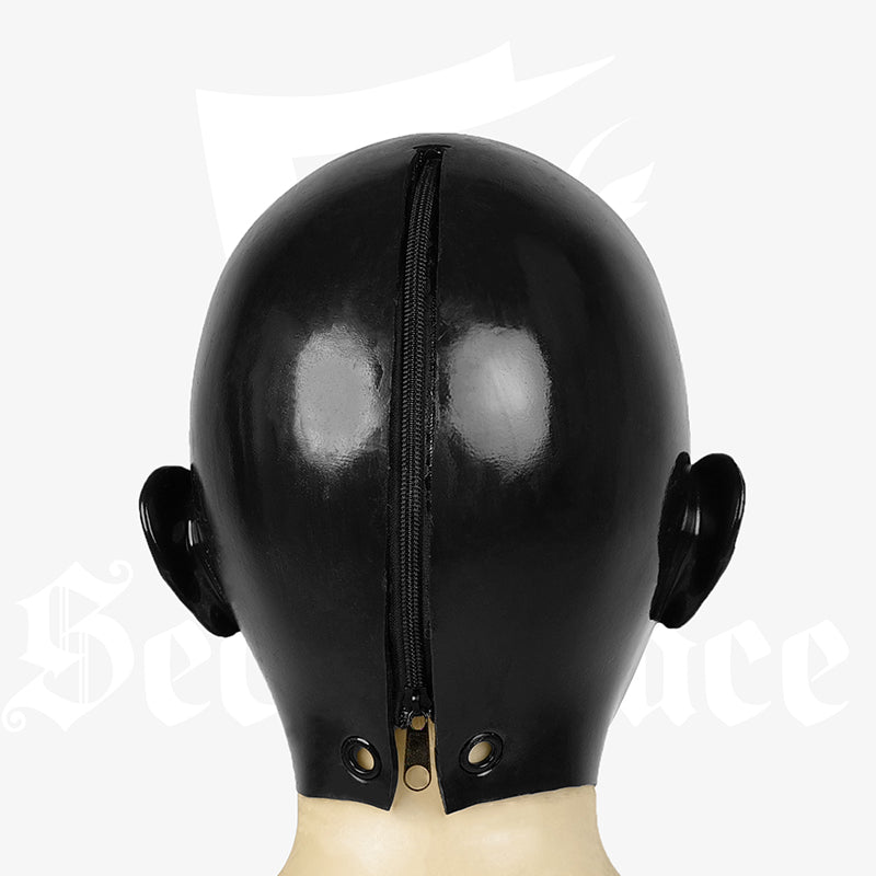 Black silicone face mask titled "Obsidian" from NEOGAN x SecondFace collection, showcasing a realistic rubber facial design.