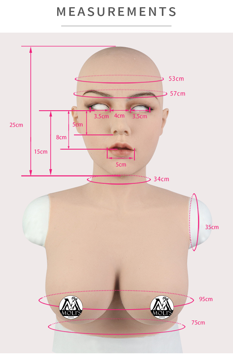 "May" The Silicone Female Mask with Breasts D Cup - InTheMask by Moli's