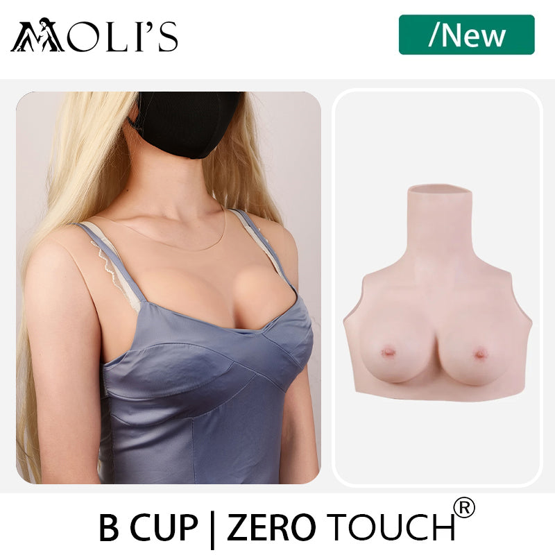 "Zero Touch" Breasts | "B" Cup Silicone Breastplate for Crossdressers