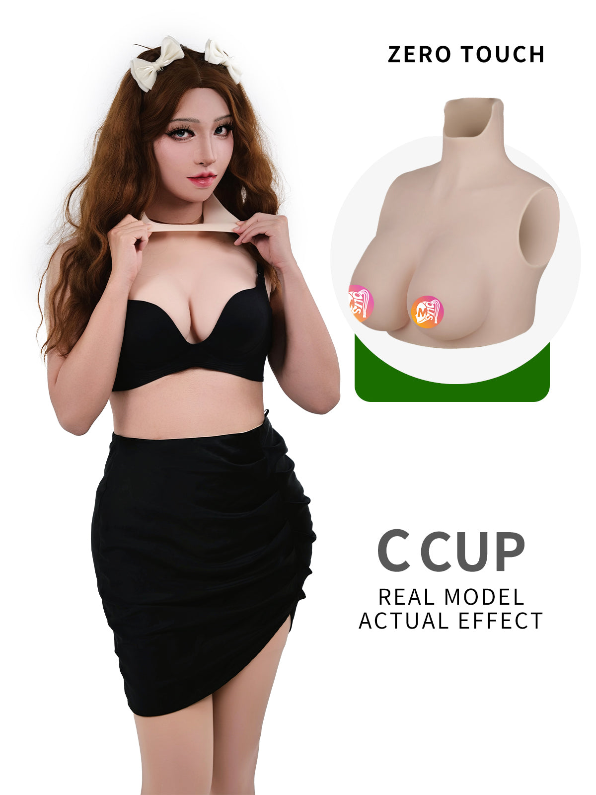 ZERO TOUCH 2 | C Cup Silicone Breastplate, Realistic MTF Breast Forms