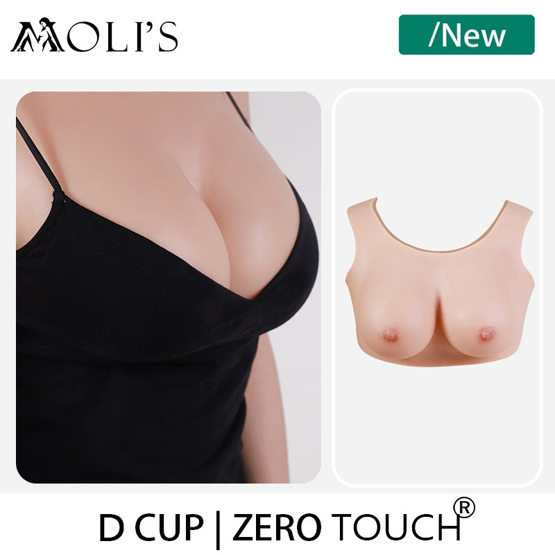 "Zero Touch" Breasts | "D" Cup Silicone Breastplate for Crossdressers