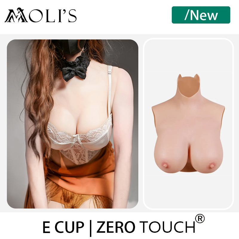 "Zero Touch" Breasts | "E" Cup Silicone Breastplate for Crossdressers