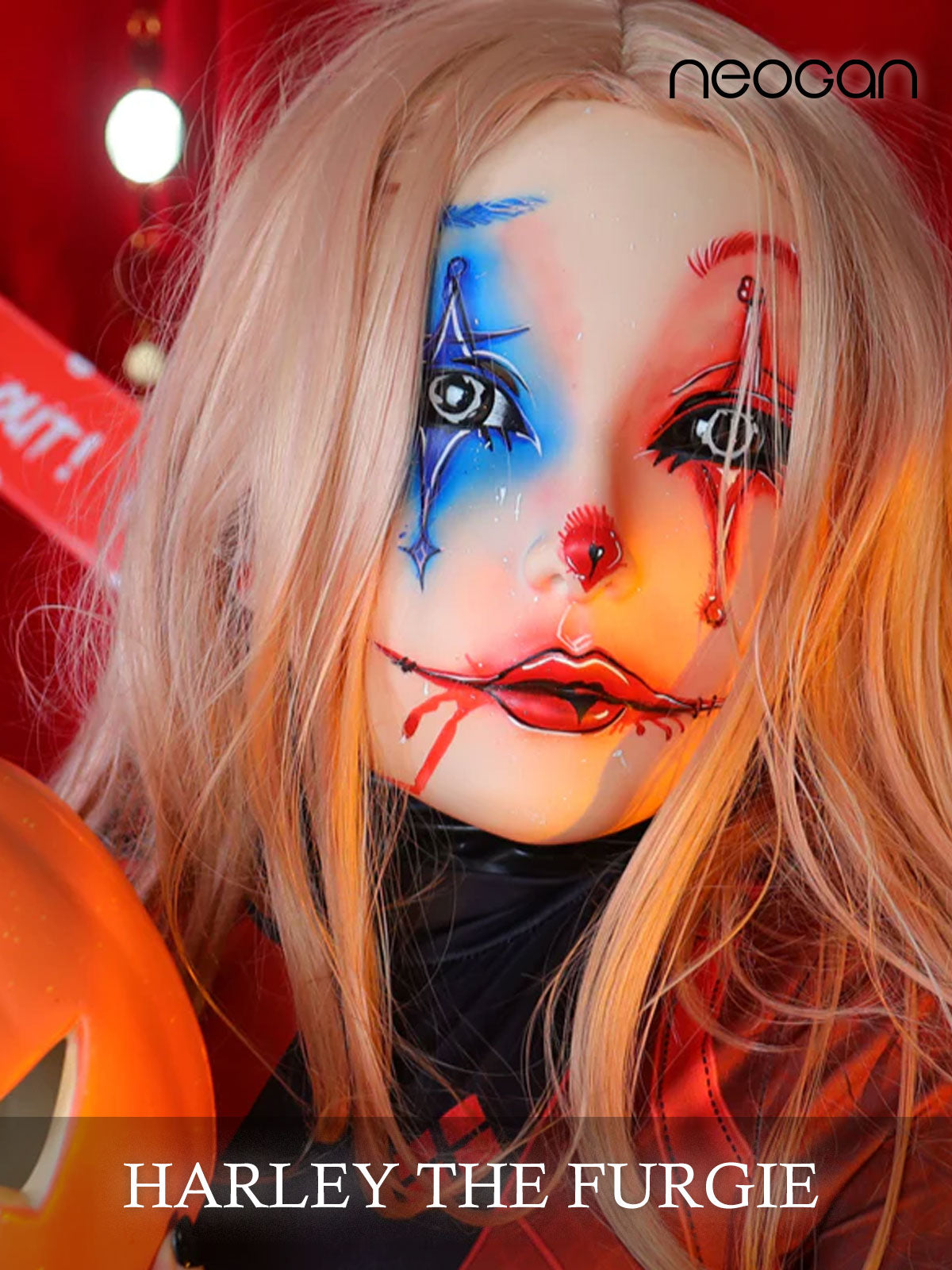 Harley the Furgie Clown - “Limited Edition 1 of 1” Female Doll Mask D01SX - InTheMask by Moli's